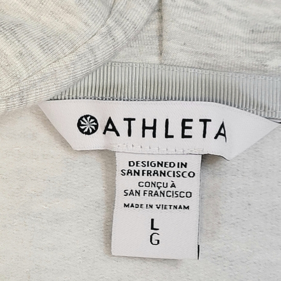 Athleta Purana Wrap Sweatshirt Womens Large Gray Pullover Hoodie Sweater YOGA - Picture 5 of 11